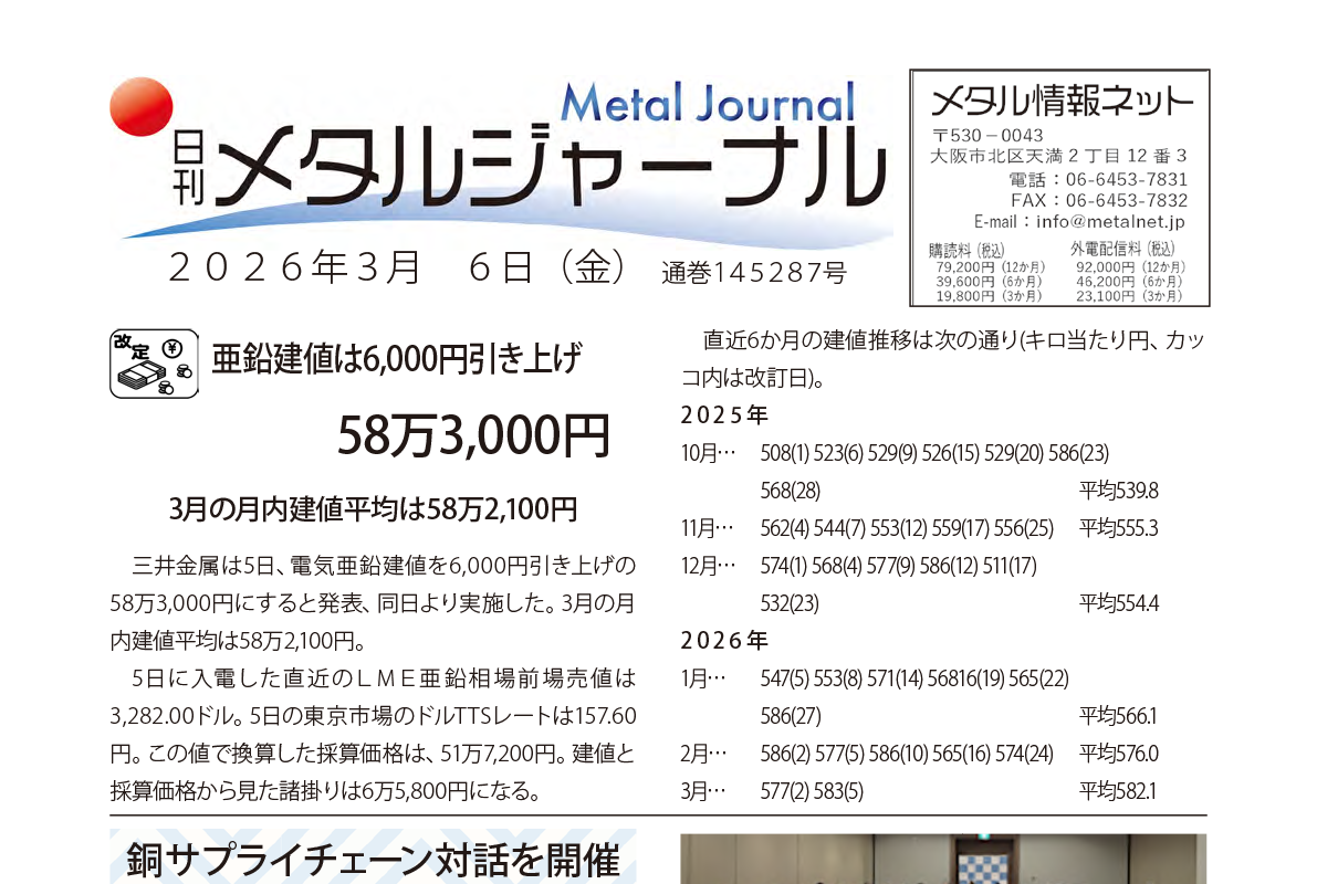 日刊メタルジャーナル2026年3月6日号